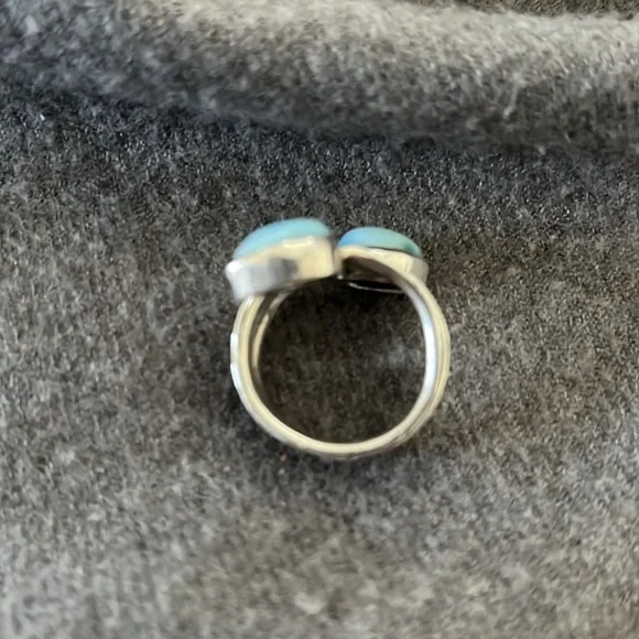 Sterling Artisan Larimar Ring-7 - Picture 3 of 8